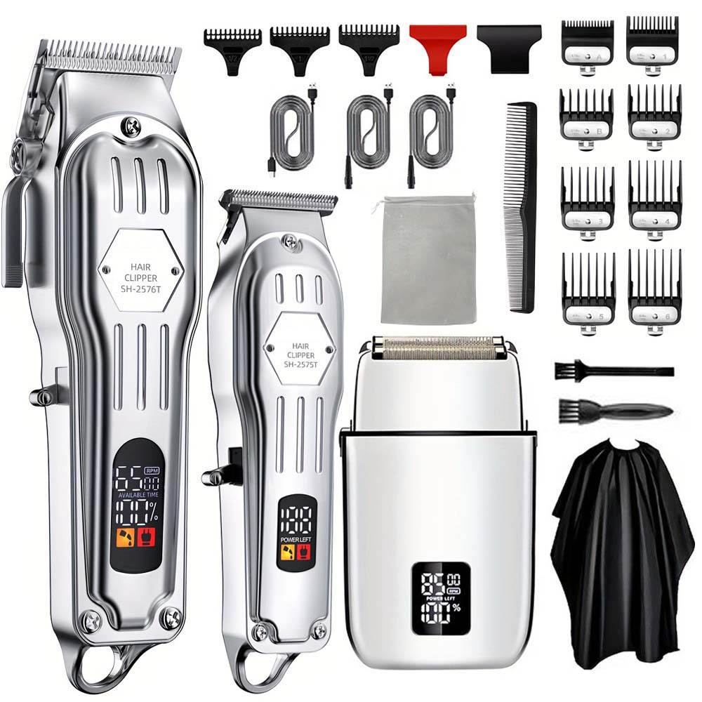 Home Barber - ชุดเครื่องตัดผมและเครื่องเล็มขนสำหรับมืออาชีพสำหรับผู้ชาย – เครื่องโกนหนวดไฟฟ้า 3-in-1 /2-in-1/1 ชิ้น,