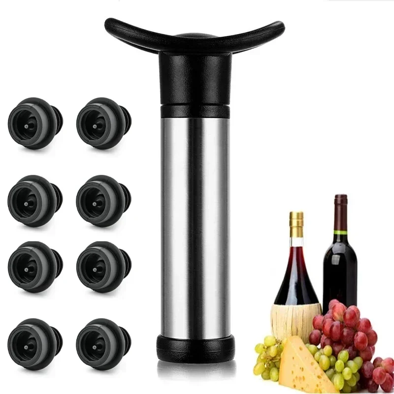 Wine Preservation Pump - ชุดปั๊มไวน์แบบสุญญากาศพร้อมจุกปิดที่เปิดจุกขวดไวน์ที่ botol minuman ฝาซิลิโคน