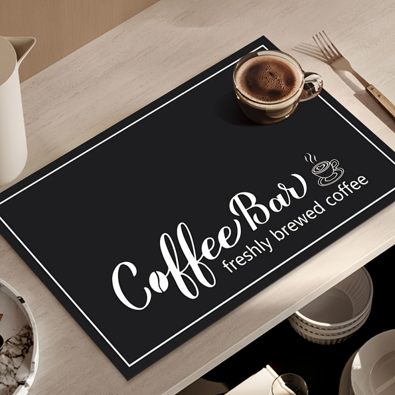 Bar Mat Rubber - VIKAMA “Coffee Bar” แผ่นรองเคาน์เตอร์เครื่องชงกาแฟในครัว – แผ่นรองเคาน์เตอร์กันลื่น