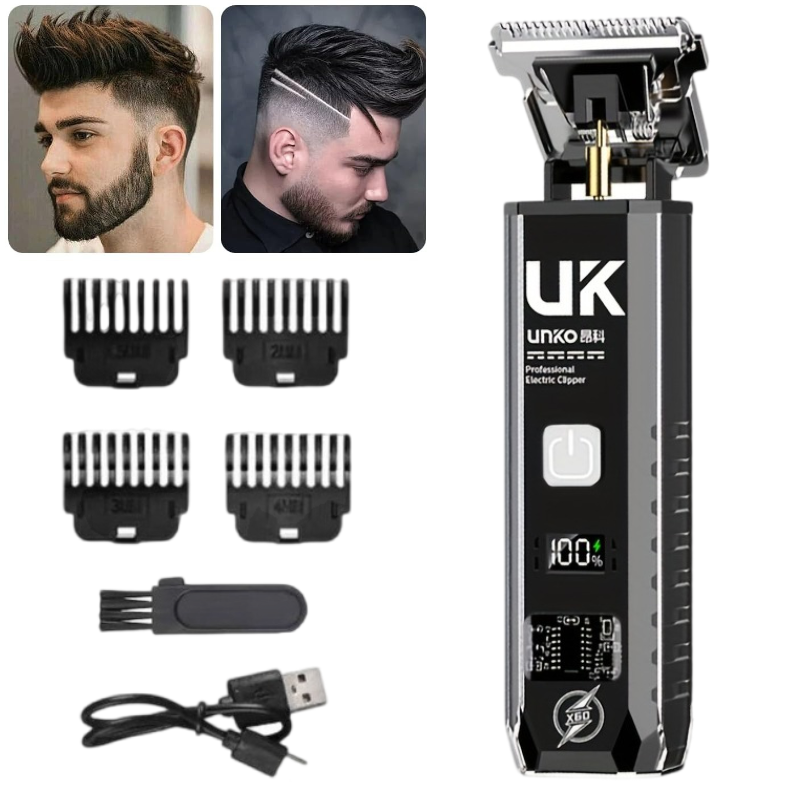 Home Barber - เครื่องตัดขนหนวดไฟฟ้า T9 แบบไร้สายสำหรับผู้ชาย พร้อมหวี 4 ขนาด