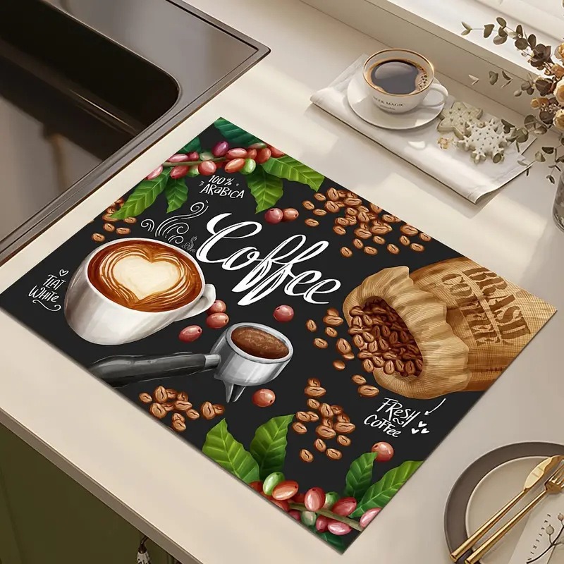 แผ่นรองครัวลายกาแฟสุดสร้างสรรค - Bar Mat Rubber บทวิจารณ์และราคา