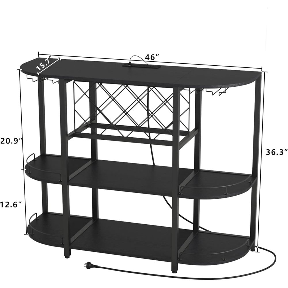 โต๊ะกาแฟ 3 ชั้นสีดำพร้อมชั้นวา - Home Bar And Kitchen บทวิจารณ์และราคา