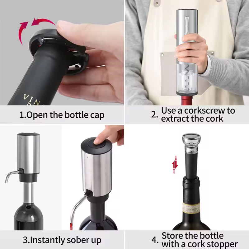 ชุดเปิดขวดไวน์ไฟฟ้าแบบชาร์จได้ - Home Bar Set บทวิจารณ์และราคา