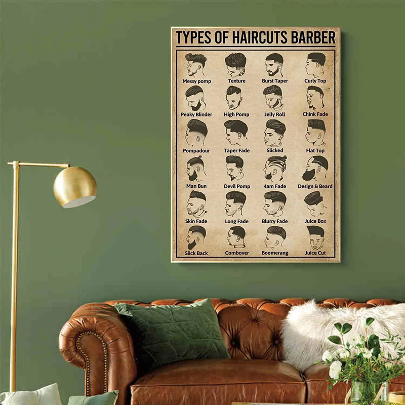 โปสเตอร์ร้านตัดผมแบบไร้กรอบ สไ - Home Barber บทวิจารณ์และราคา