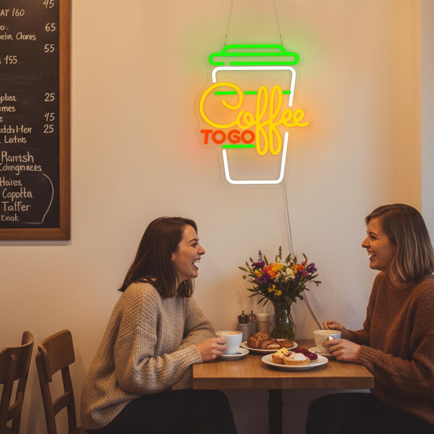ป้ายไฟนีออนรูปกาแฟ ไฟ LED ปรับ - Home Bar And Kitchen บทวิจารณ์และราคา